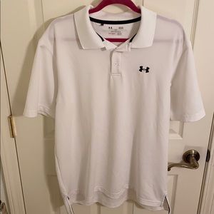 White Under Armour Large dri-fit polo
